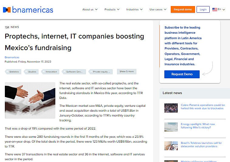Proptechs, internet, IT companies boosting Mexico’s fundraising